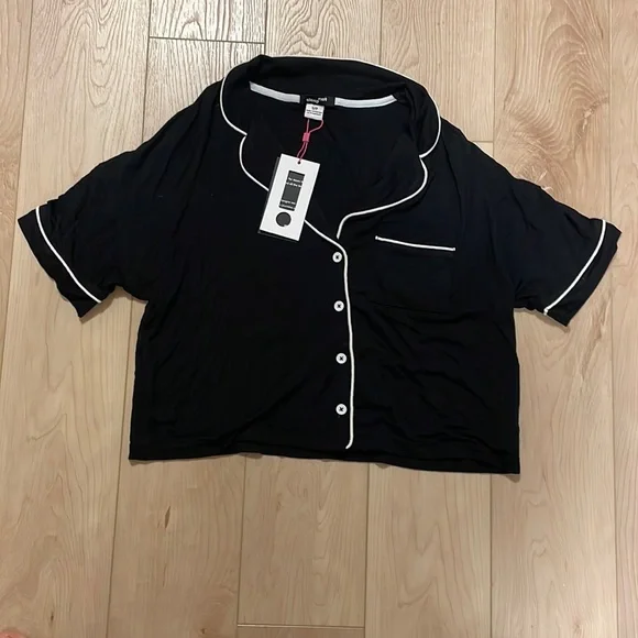 Sleep Riot Cropped Modal Pyjama Top, sz S - Picture 1 of 10